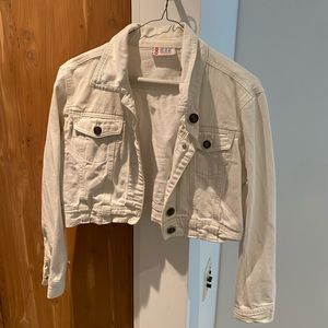 Cropped white Bill Blass jean jacket